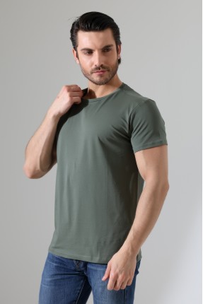 Regular Fit Erkek T- Shirt 19952 HAKİ