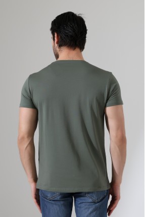 Regular Fit Erkek T- Shirt 19952 HAKİ