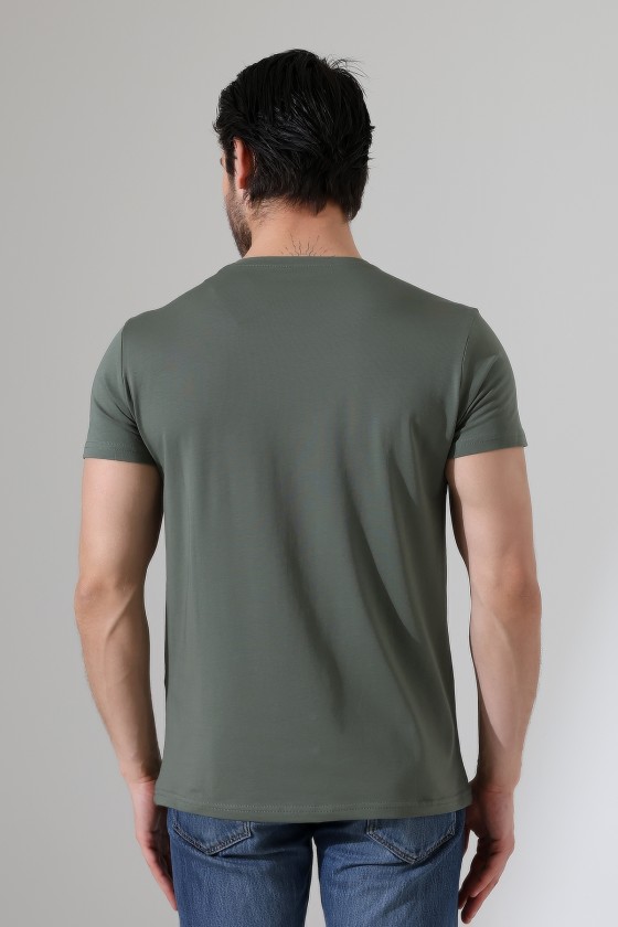 Regular Fit Erkek T- Shirt 19952 HAKİ