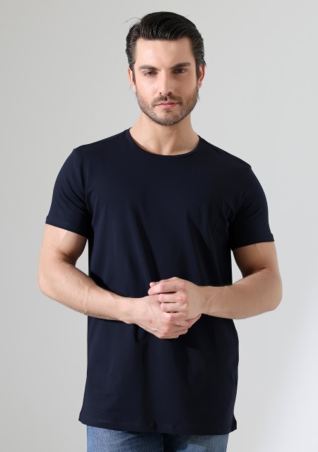 Regular Fit Erkek T- Shirt 19952 LACİVERT