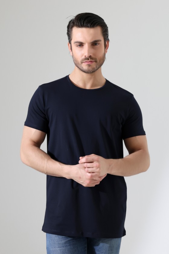 Regular Fit Erkek T- Shirt 19952 LACİVERT