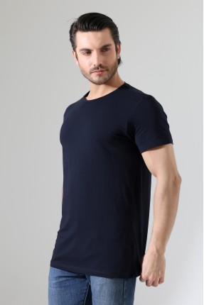 Regular Fit Erkek T- Shirt 19952 LACİVERT