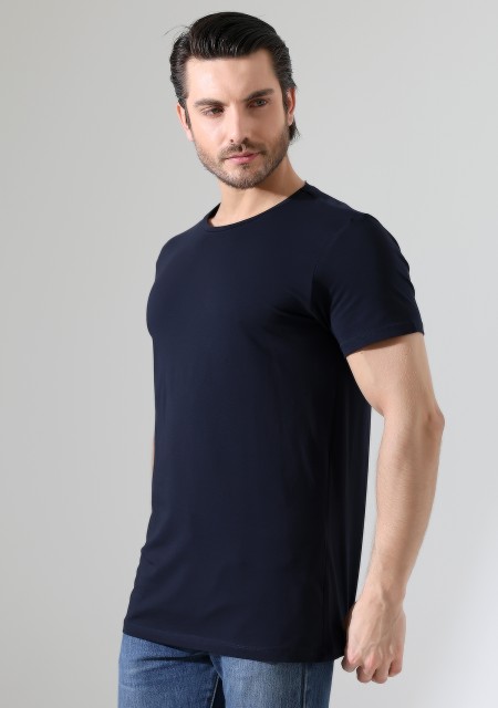 Regular Fit Erkek T- Shirt 19952 LACİVERT