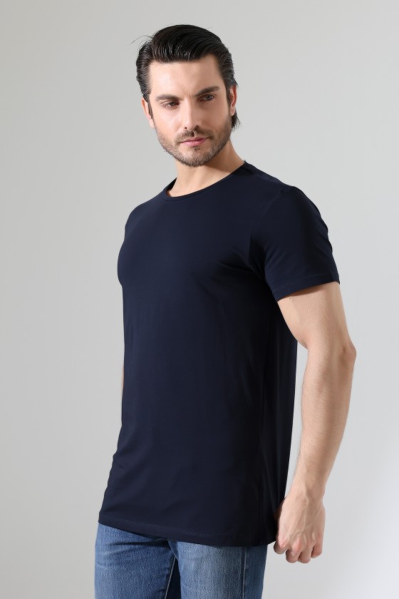 Regular Fit Erkek T- Shirt 19952 LACİVERT