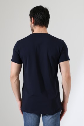 Regular Fit Erkek T- Shirt 19952 LACİVERT