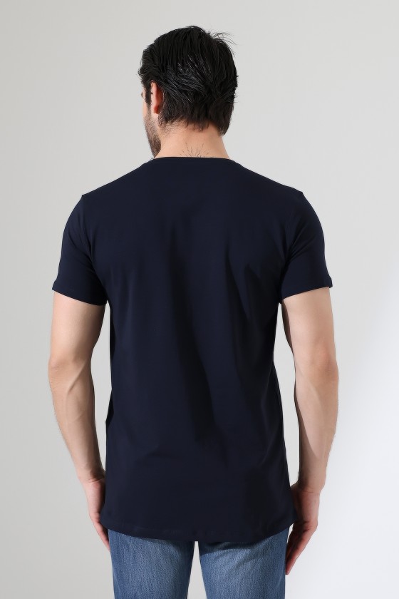 Regular Fit Erkek T- Shirt 19952 LACİVERT