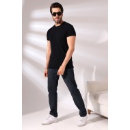 Regular Fit Erkek T- Shirt 19952 SİYAH
