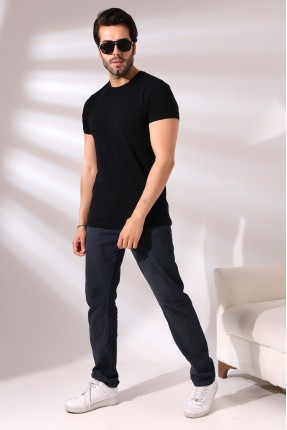 Regular Fit Erkek T- Shirt 19952 SİYAH