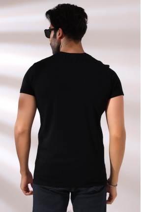 Regular Fit Erkek T- Shirt 19952 SİYAH