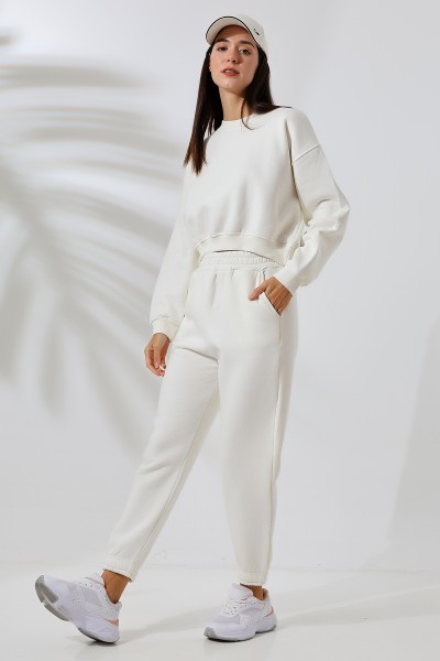 Şardonlu Basic Eşofman Takımı 21654 EKRU