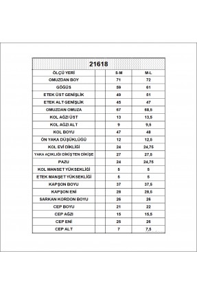 Şardonlu Fermuarlı Kapüşonlu Oversize Sweatshirt 21618 KAHVE