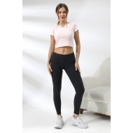 Şardonlu Günlük Kullanım Kalın Kadın Spor Tayt 19114 KOYU ANTRASİTMELANJ