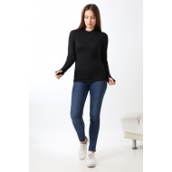 Kadın Parmak Detaylı Body 21756 SİYAH