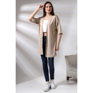 Kolları ve Eteği Brodeli Kimono Hırka 20640 TAŞ