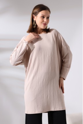 Bürümcük Kumaş Salaş Tunik 21124 TAŞ