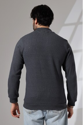 Yarım Balıkçı Kaşkorse Sweatshirt 20362 ANTRASİTMELANJ