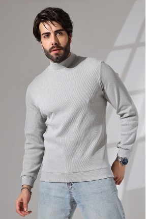 Yarım Balıkçı Kaşkorse Sweatshirt 20362 GRİMELANJ