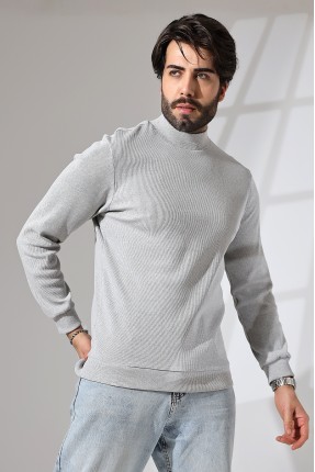 Yarım Balıkçı Kaşkorse Sweatshirt 20362 GRİMELANJ