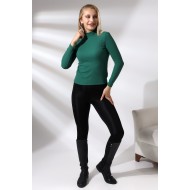 Yarım Balıkçı Yaka Uzun Kol Kaşkorse Bluz 20535 KOYU YEŞİL